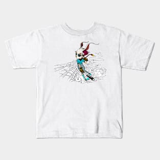 SKATING BLOODY RABBIT 04 Kids T-Shirt